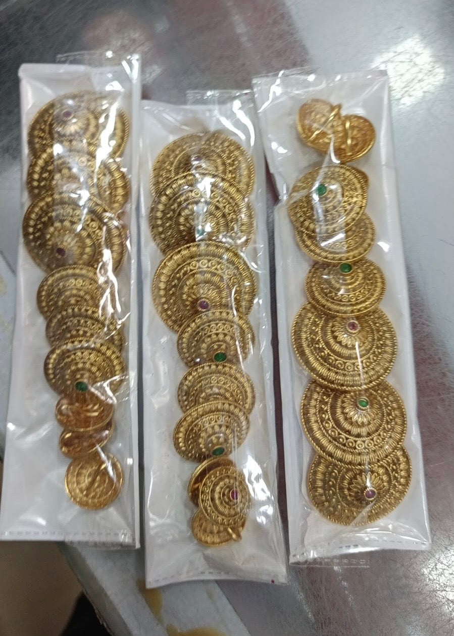 Premium brass gold Jadai billa (9pc) Aksha Trends