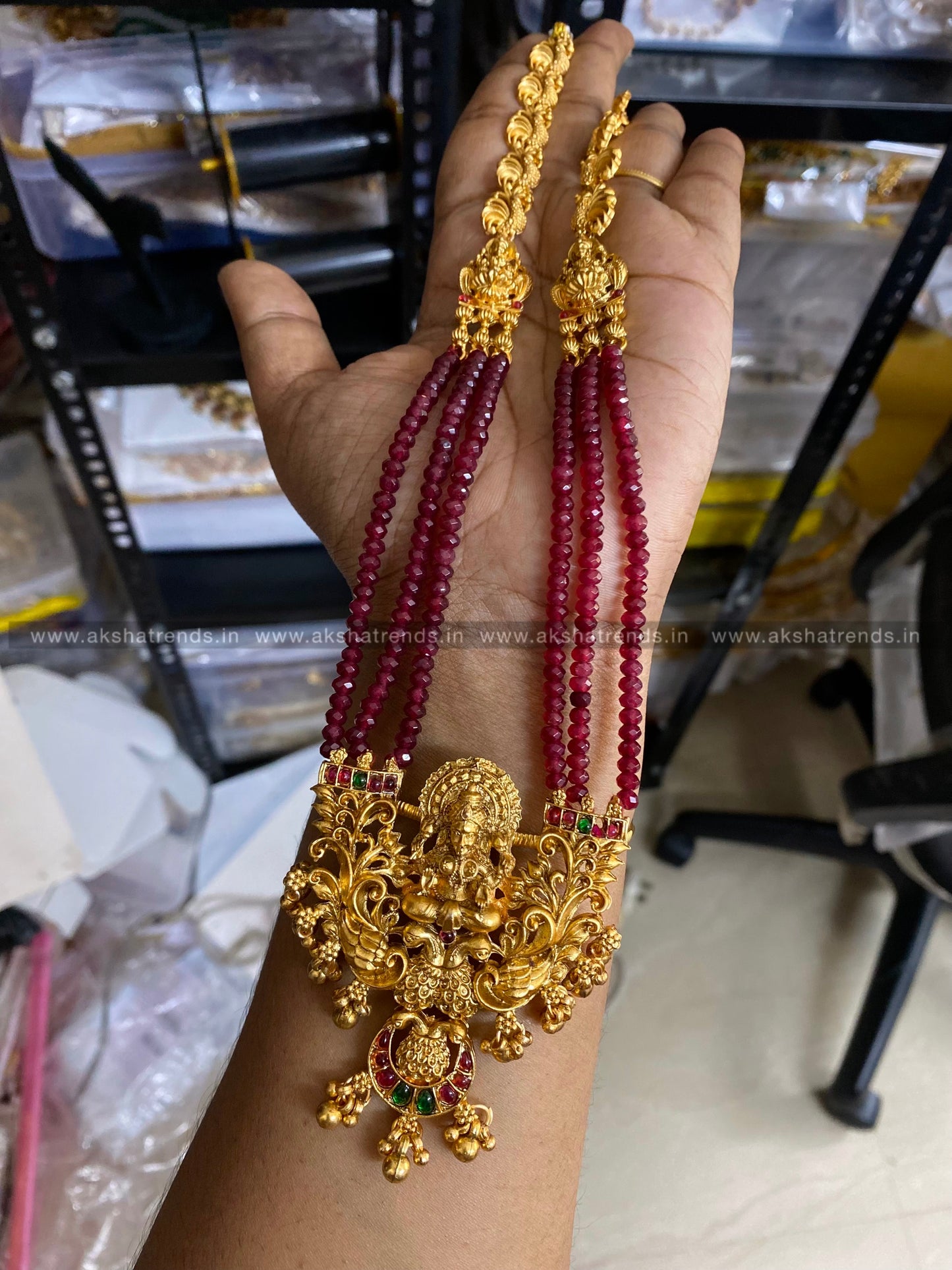 Lakshmi bead haram -Ruby