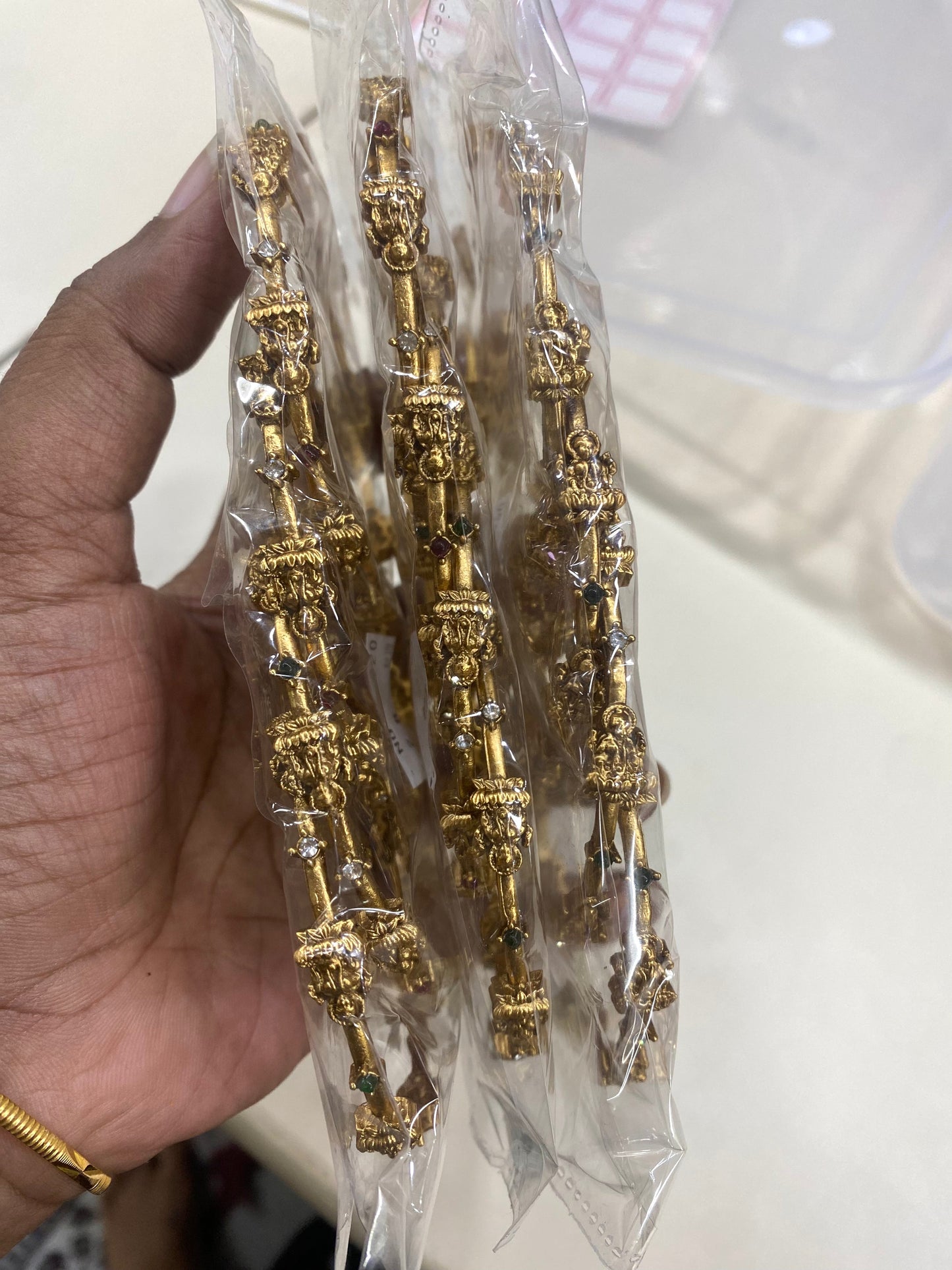Antique Lakshmi stone bangles (4pc) Aksha Trends