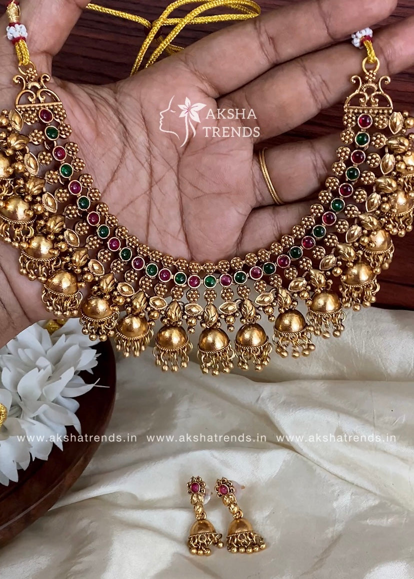 Bridal Jhumka Necklace Aksha Trends
