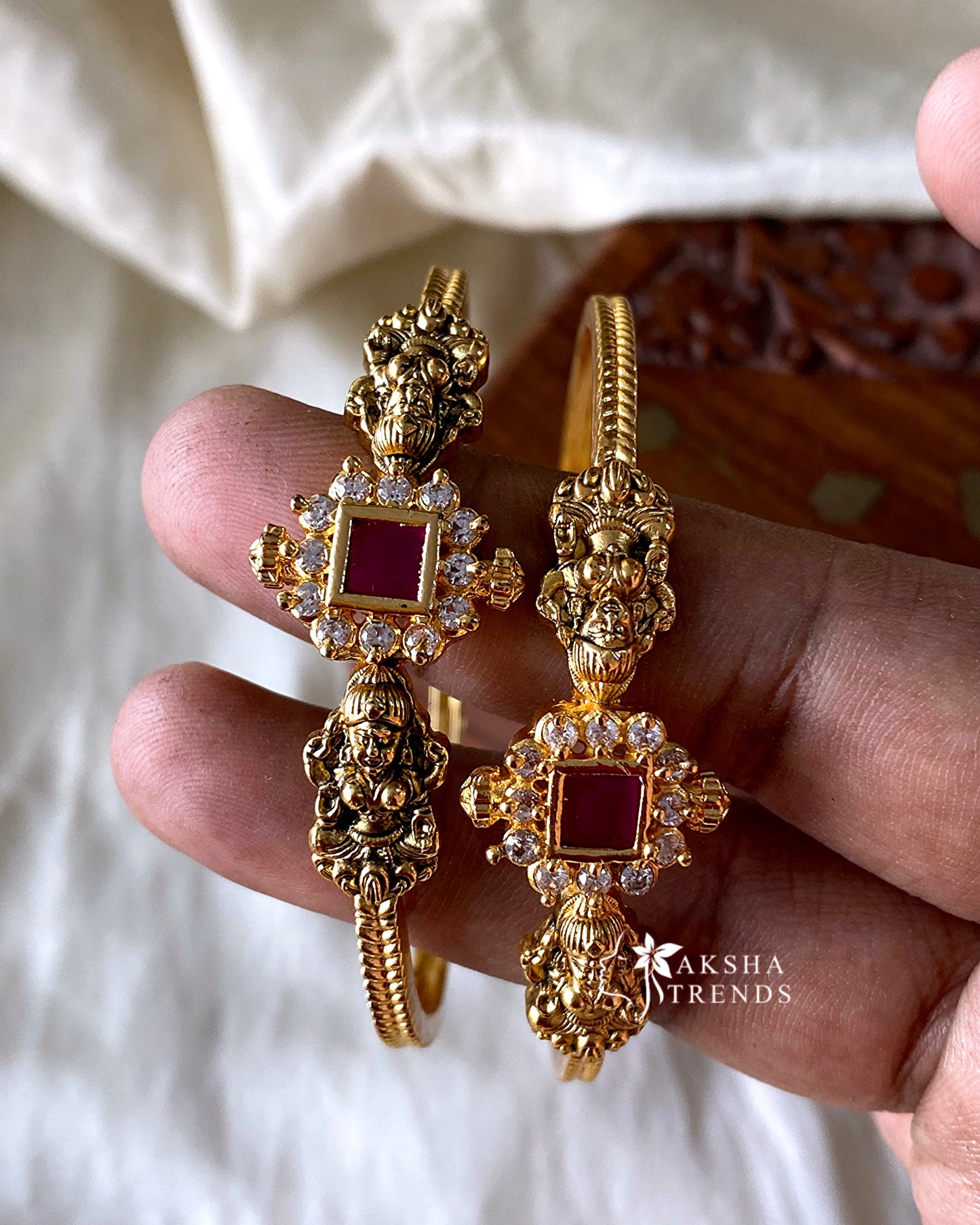Nagas lakshmi kadas -Ruby (2pc) Aksha Trends