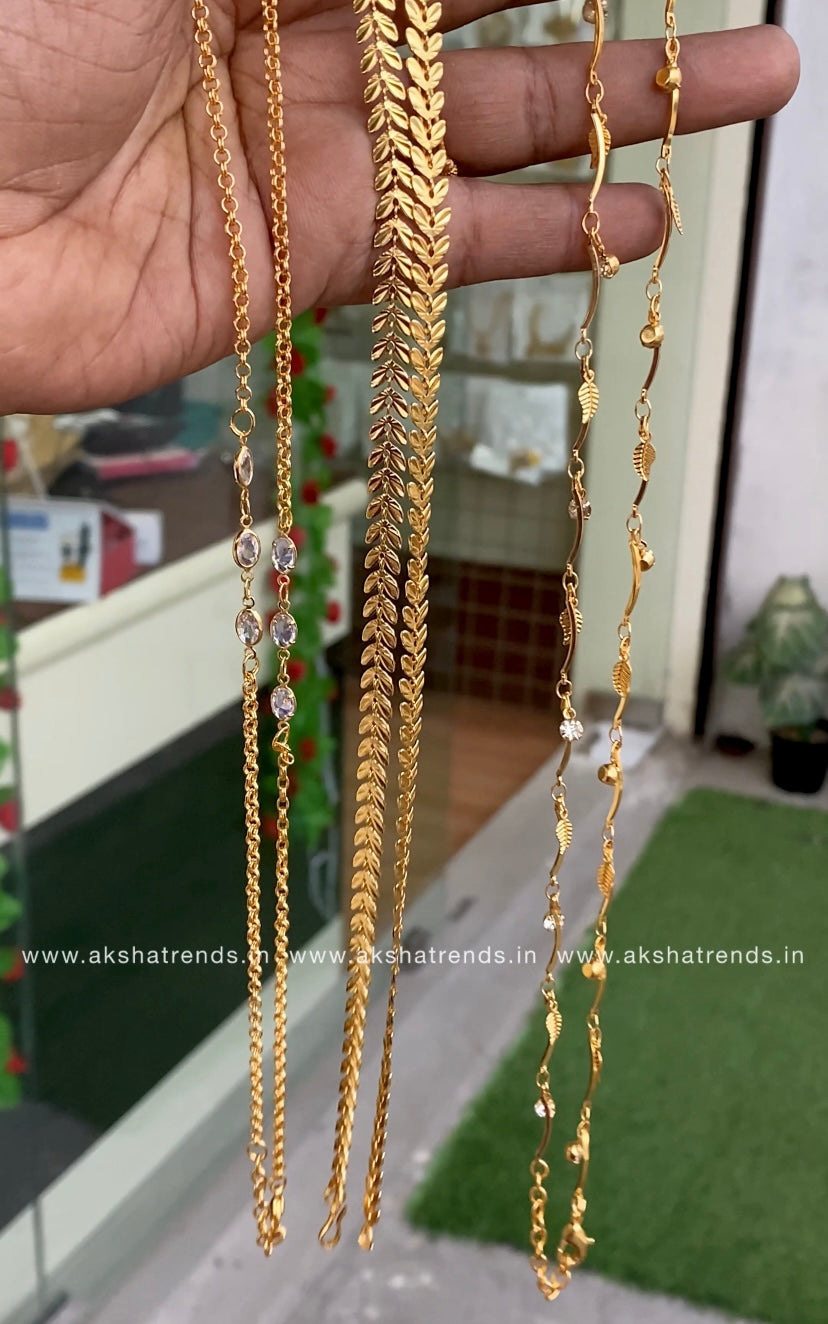Fancy gold Anklet / kolasu Aksha Trends