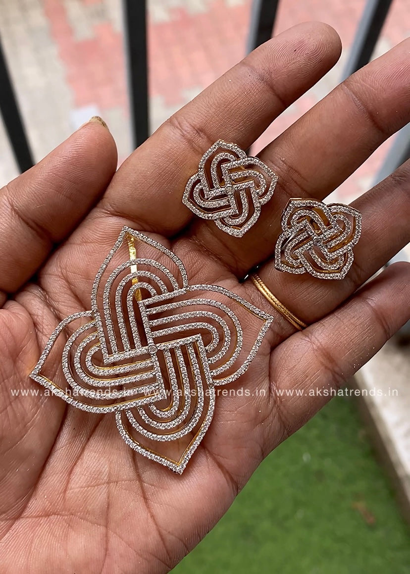 Kolam diamond pendant set Aksha Trends