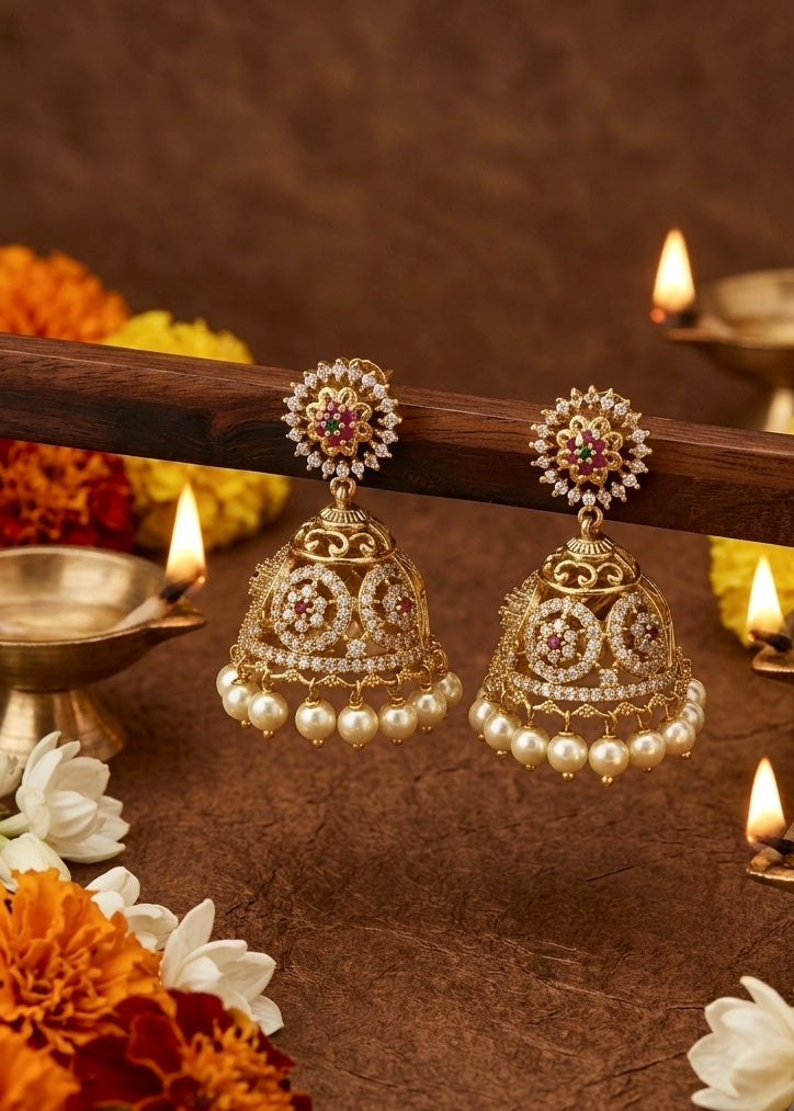Premium diamond jhumka Aksha Trends