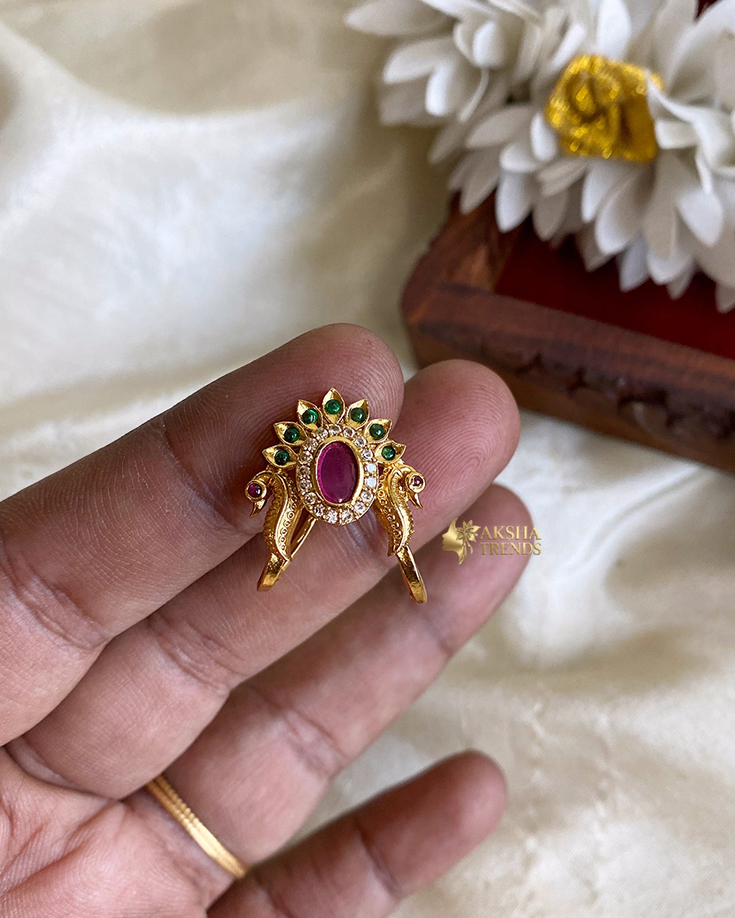 Ruby bridal vangi rings Aksha Trends