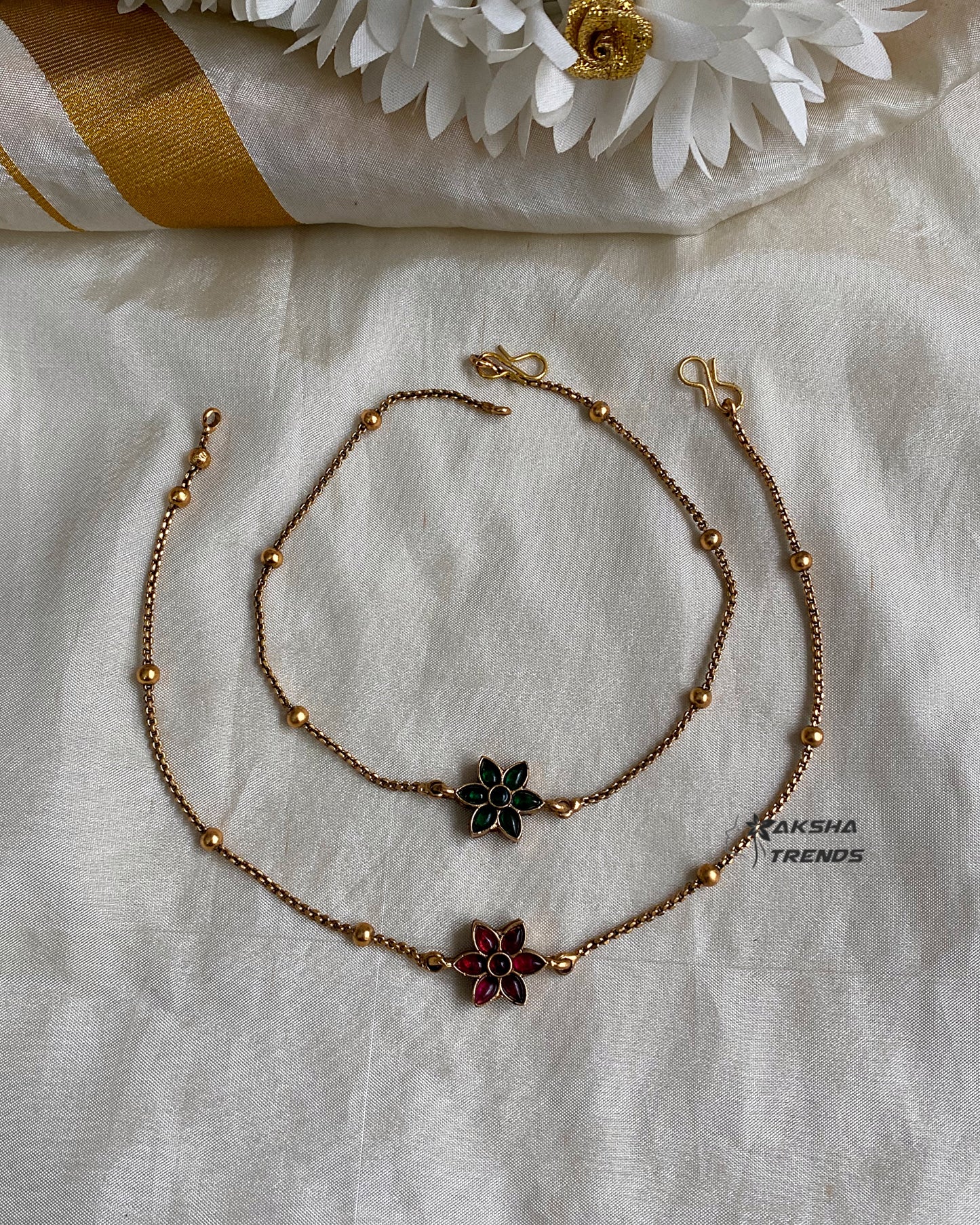 Antique reversible Anklet / kolusu Aksha Trends
