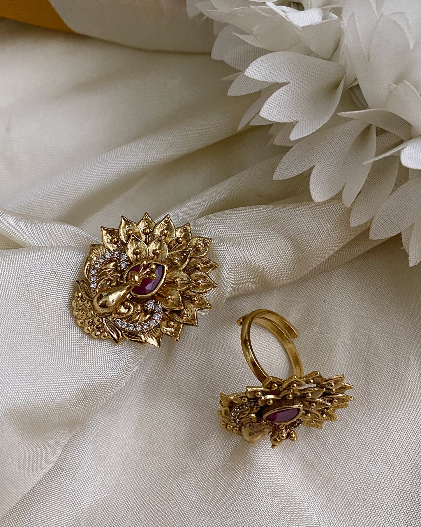 Peacock Rings -Ruby Aksha Trends