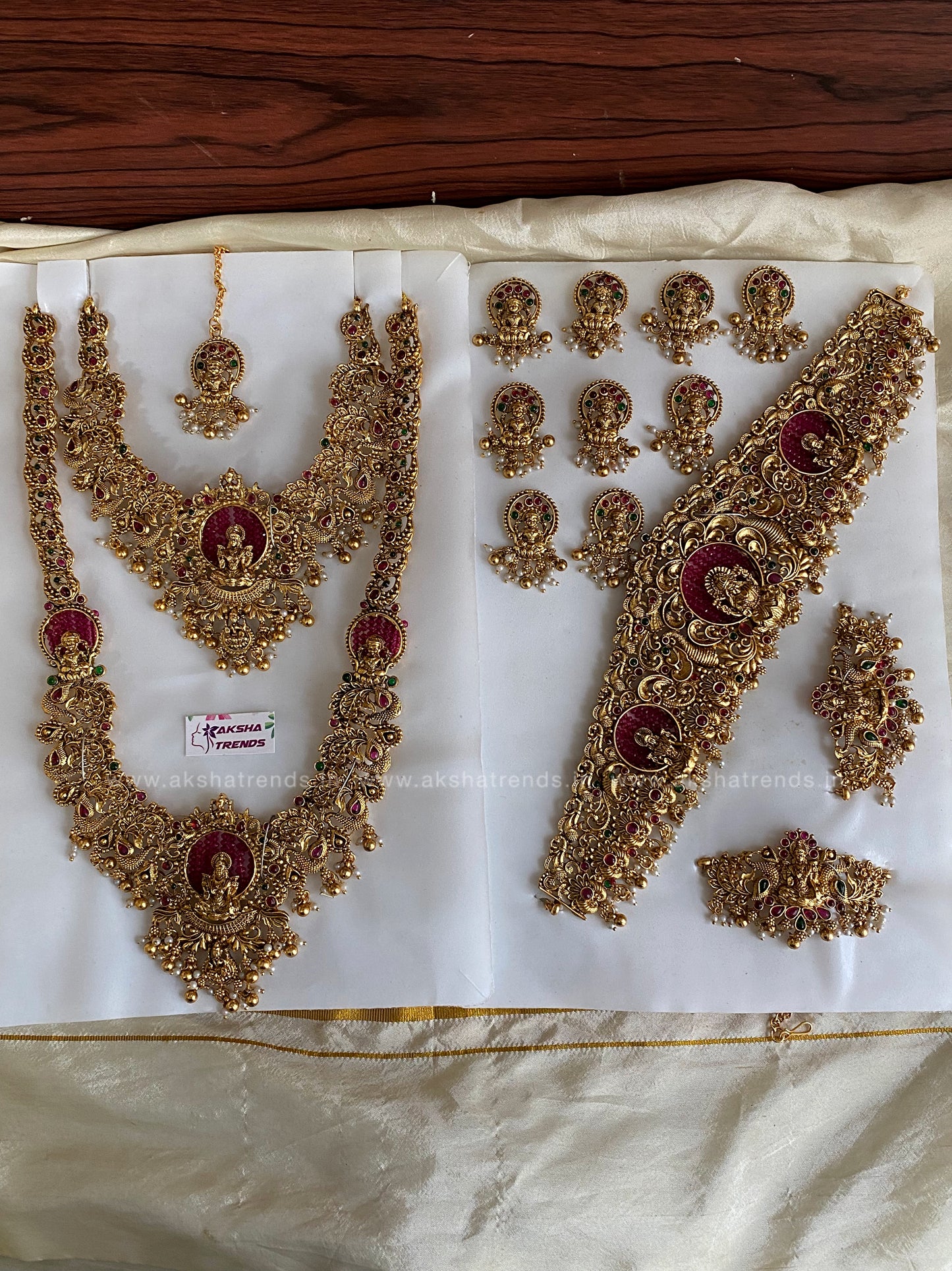 Temple bridal set -Ruby Aksha Trends