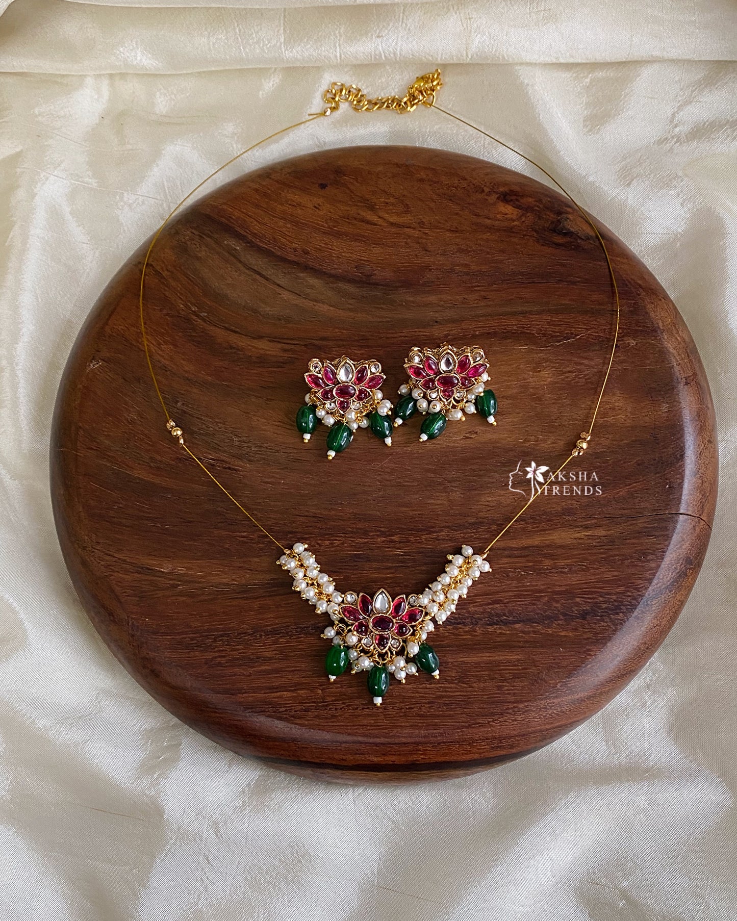 Invisible Necklace -Lotus kemp Aksha Trends