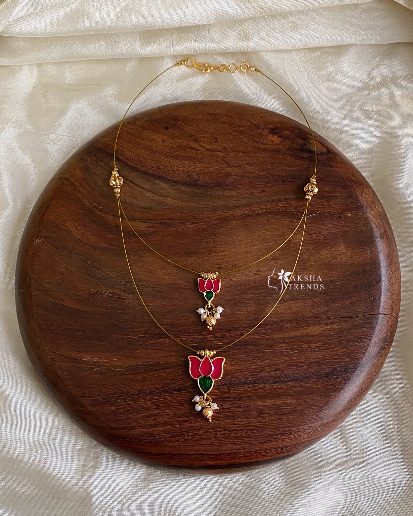 Invisible Necklace -2step lotus Aksha Trends