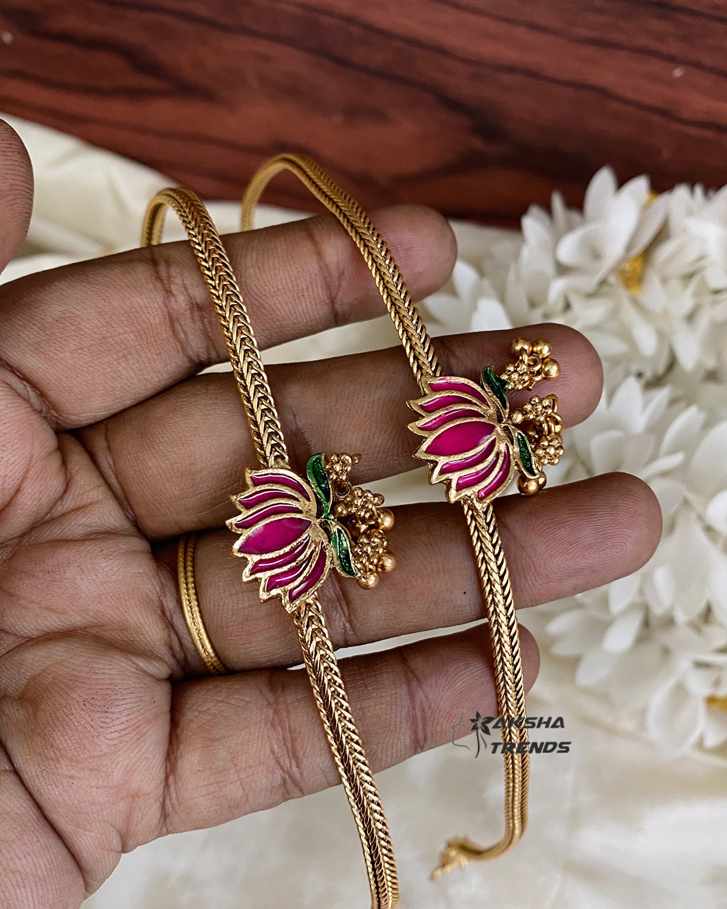 Antique lotus Anklet / kolusu Aksha Trends