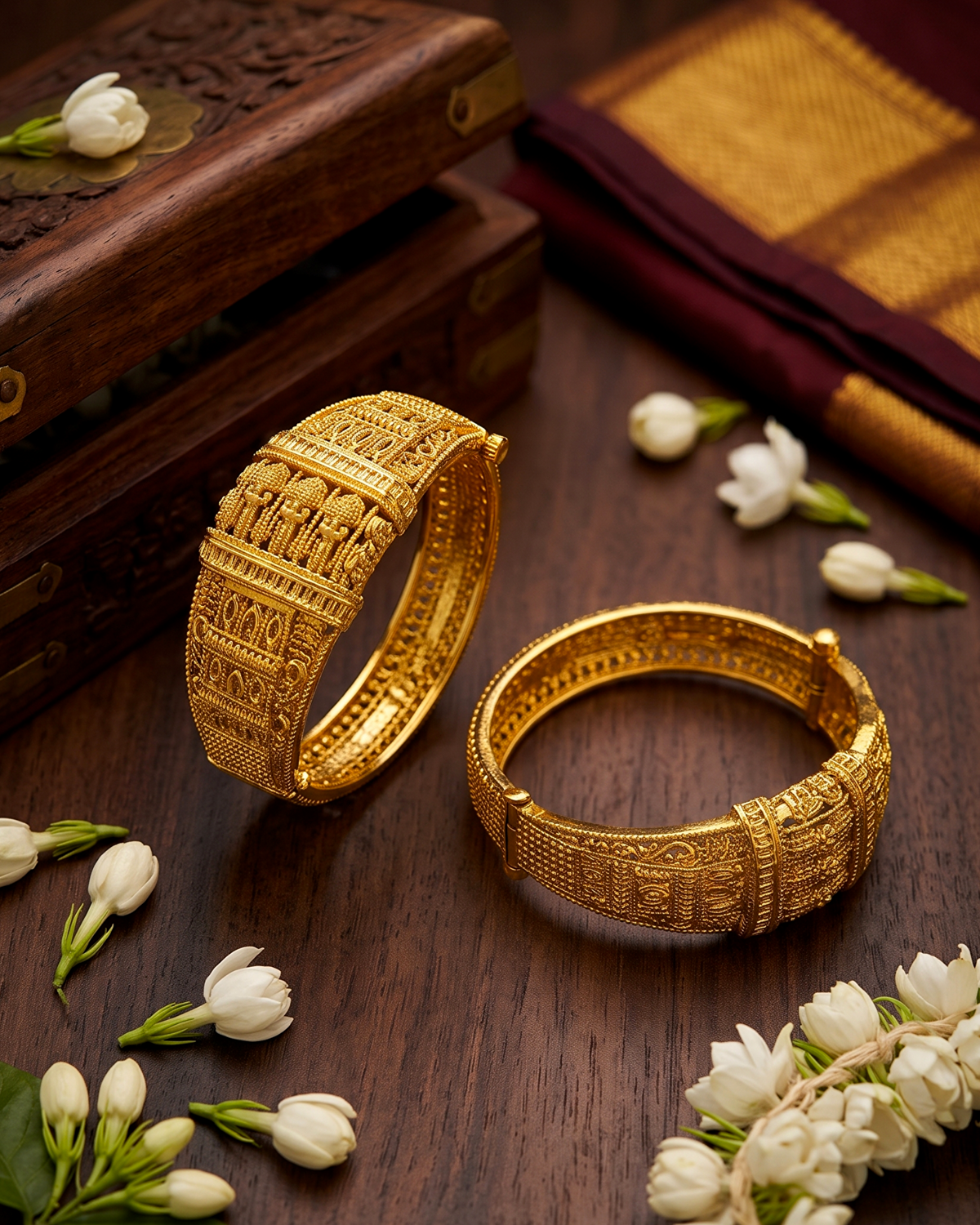 Premium golden temple Kada (1pc) Aksha Trends