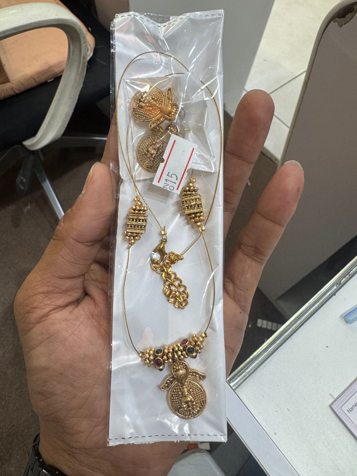 Invisible Necklace -lakshmi coin Aksha Trends