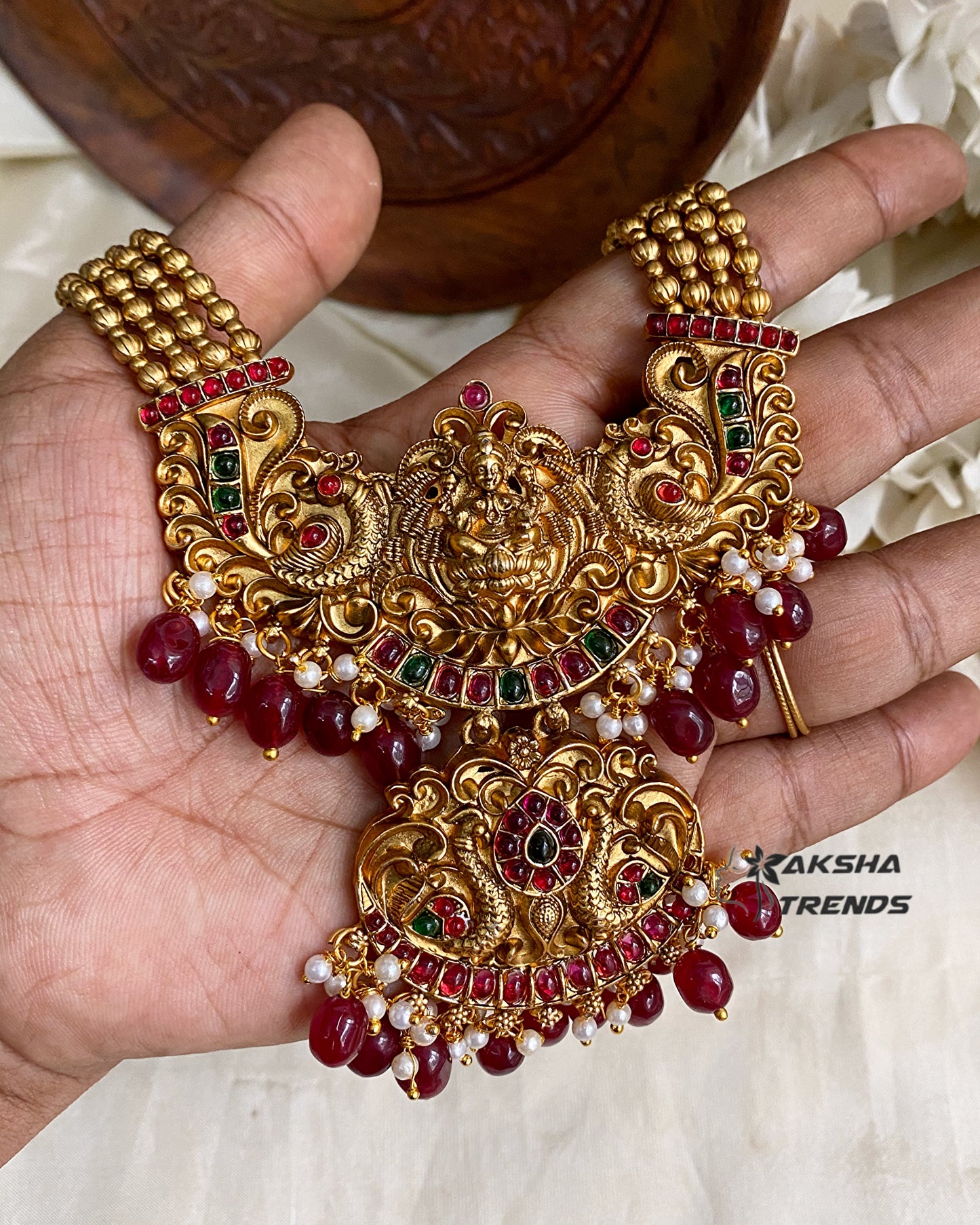 Antique lakshmi haram -Ruby Aksha Trends