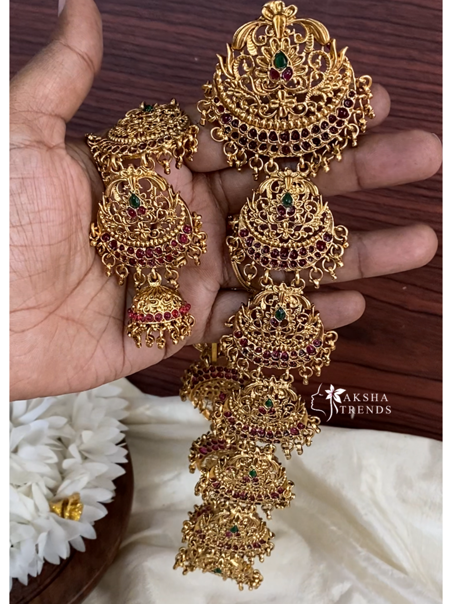 Floral Bridal Jadai billa -long Aksha Trends