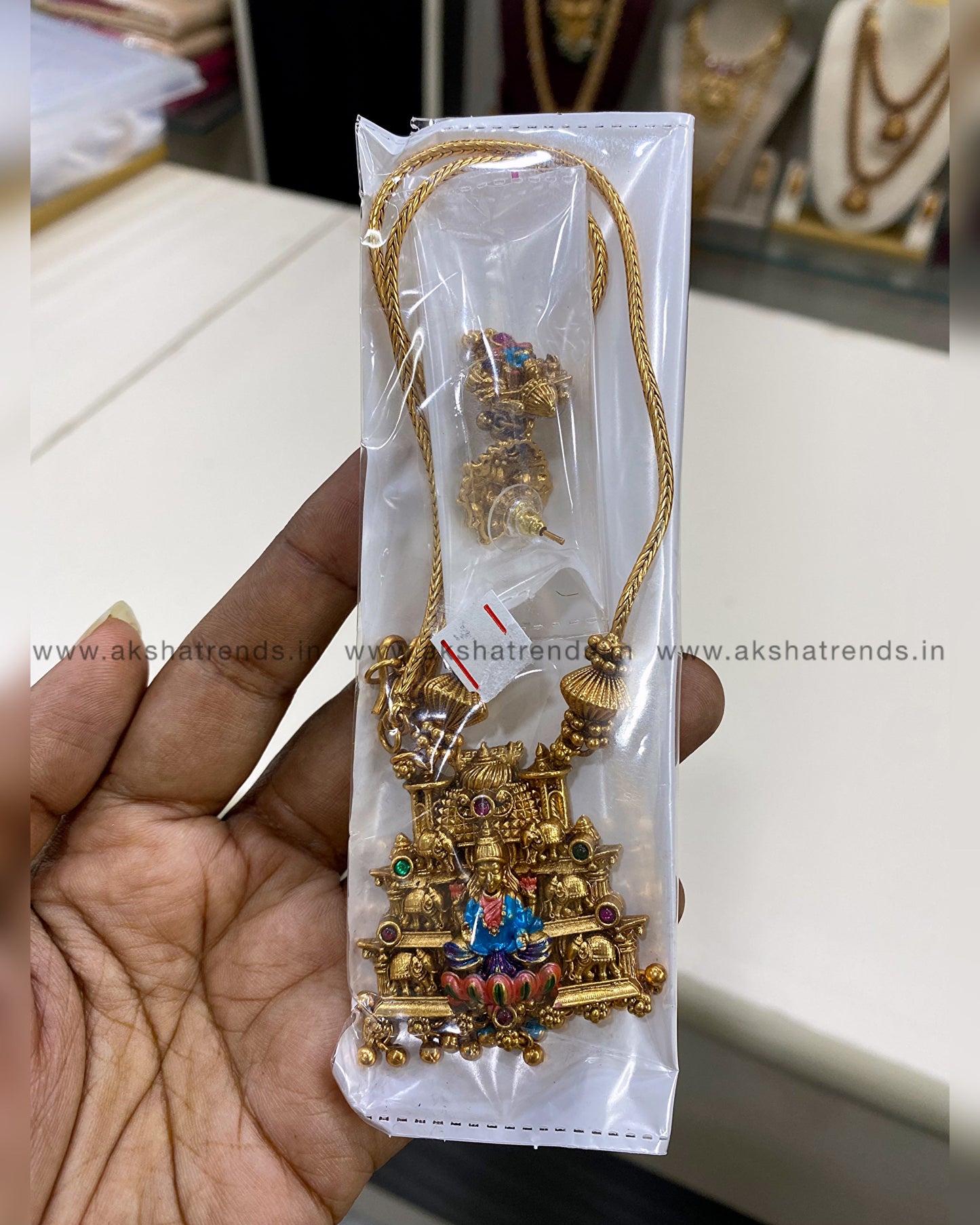 Antique Meenakari pendant chain Aksha Trends