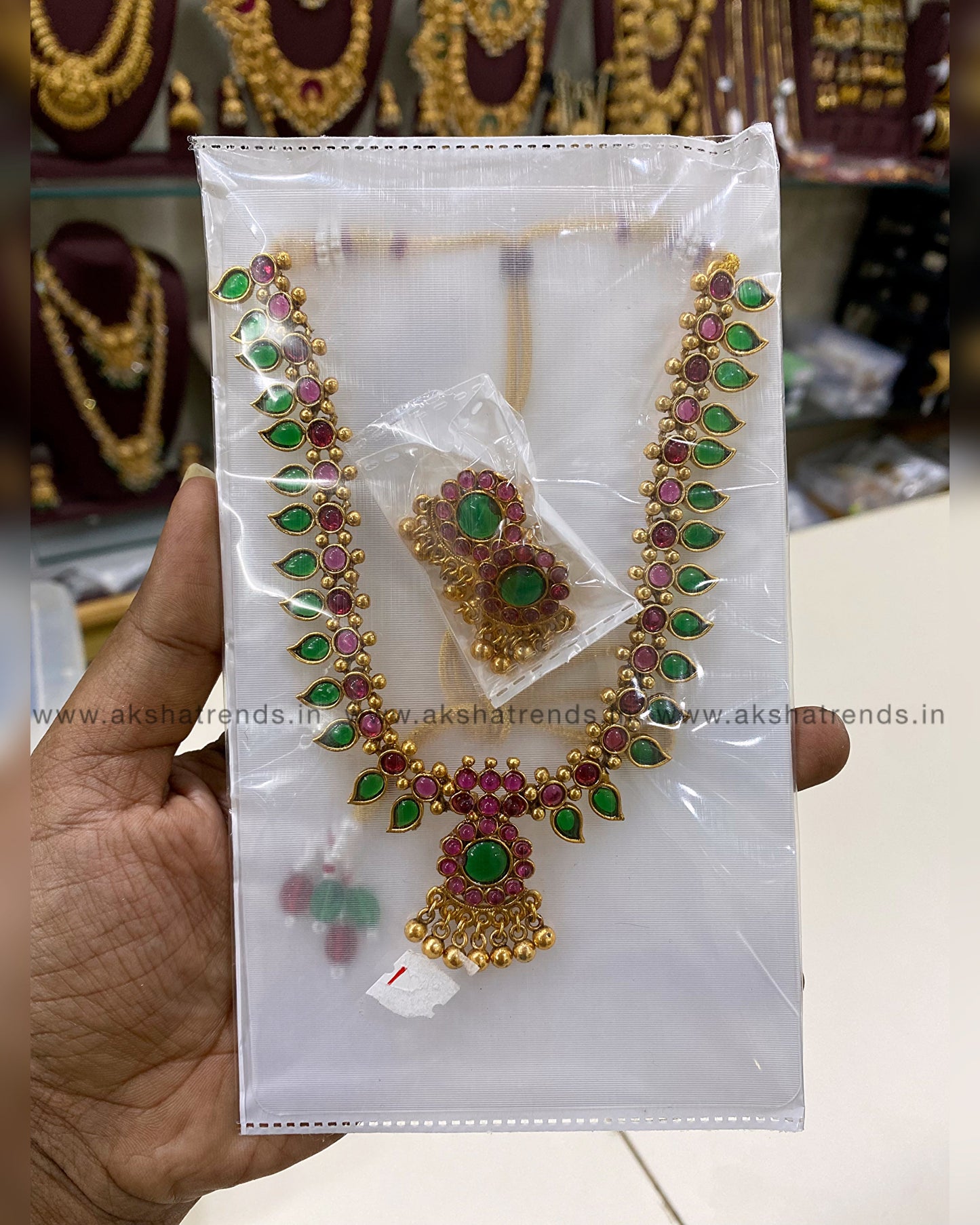 Antique palakka manga necklace Aksha Trends