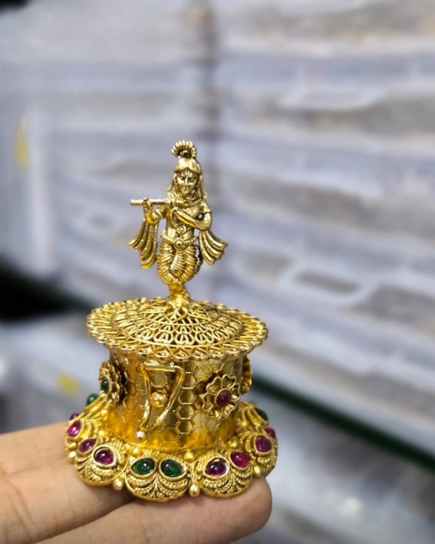 Kumkum box -Krishna Aksha Trends