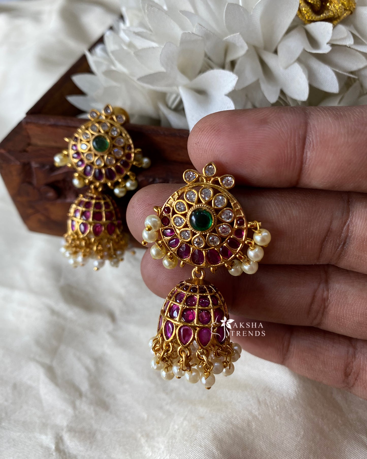 Premium kemp jhumkas Aksha Trends