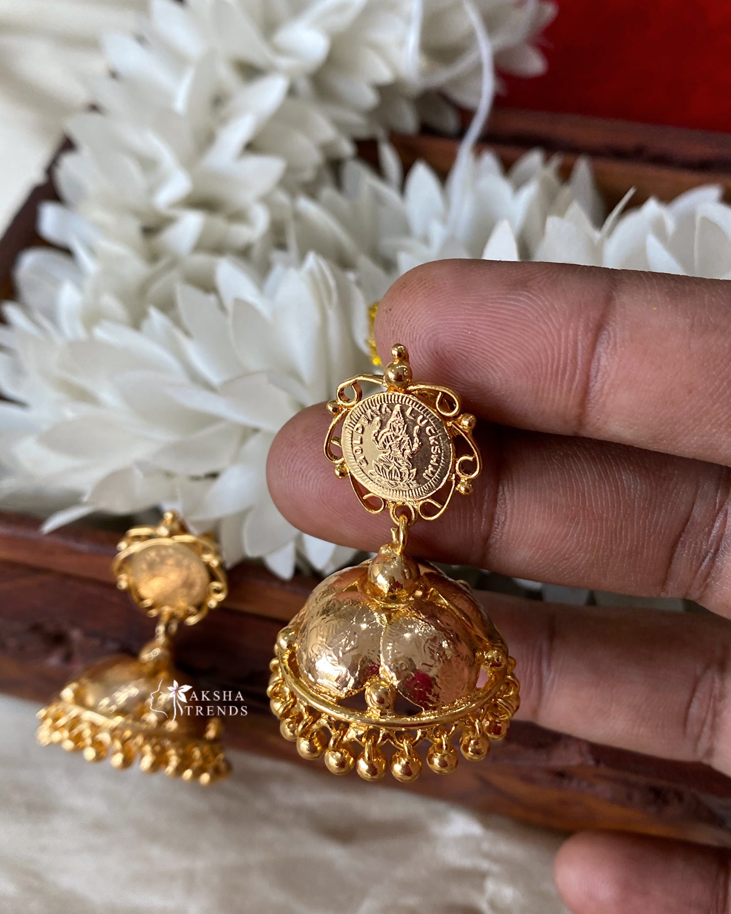1gm gold kasumalai Jhumka Aksha Trends