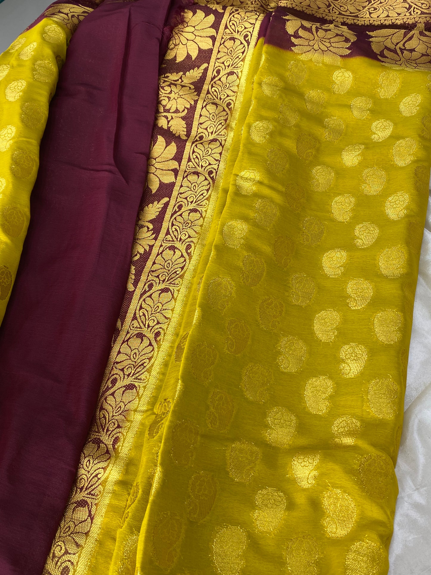 Georgette silk -Yellow Aksha Trends