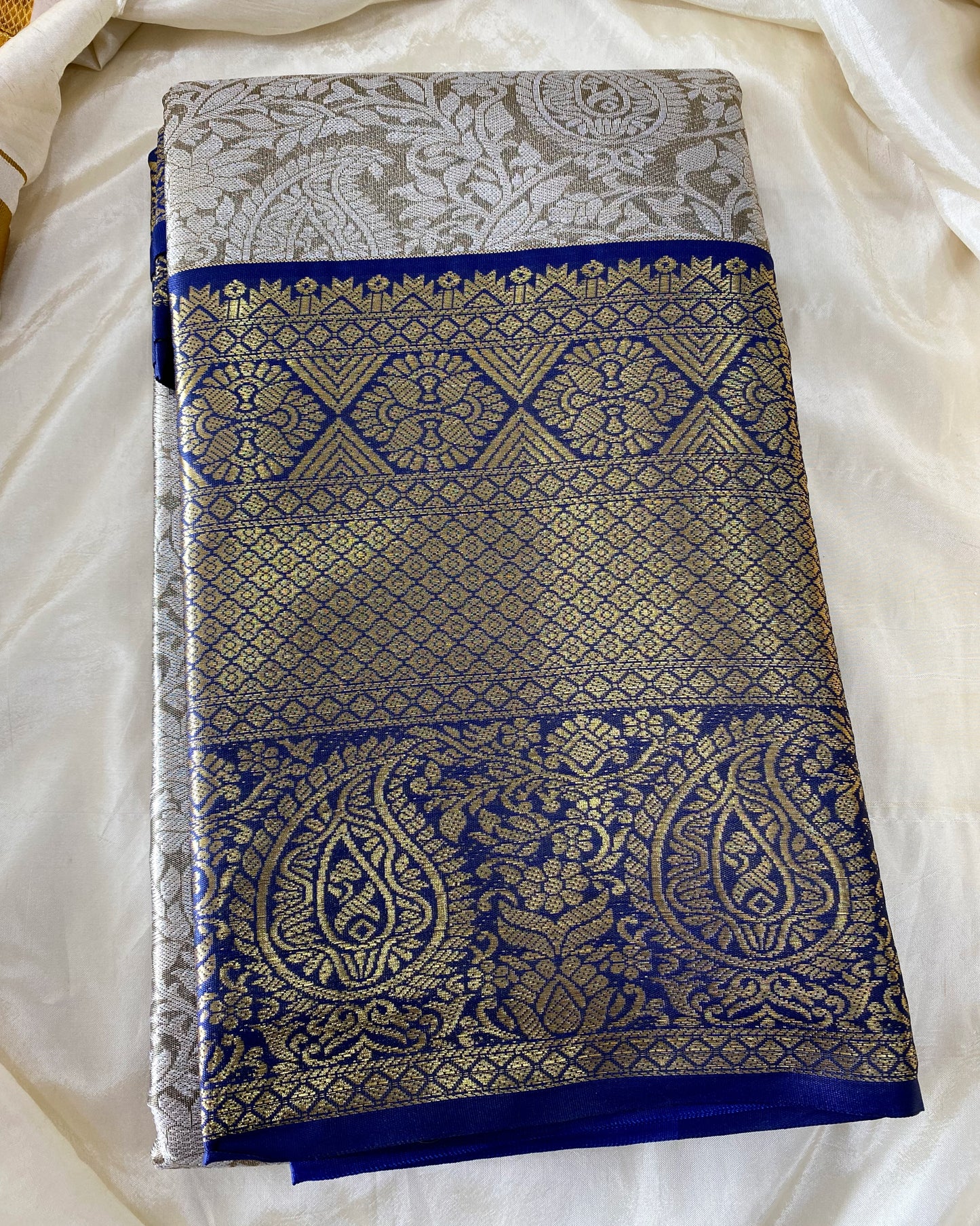 Bridal Silk Saree -Grey Aksha Trends