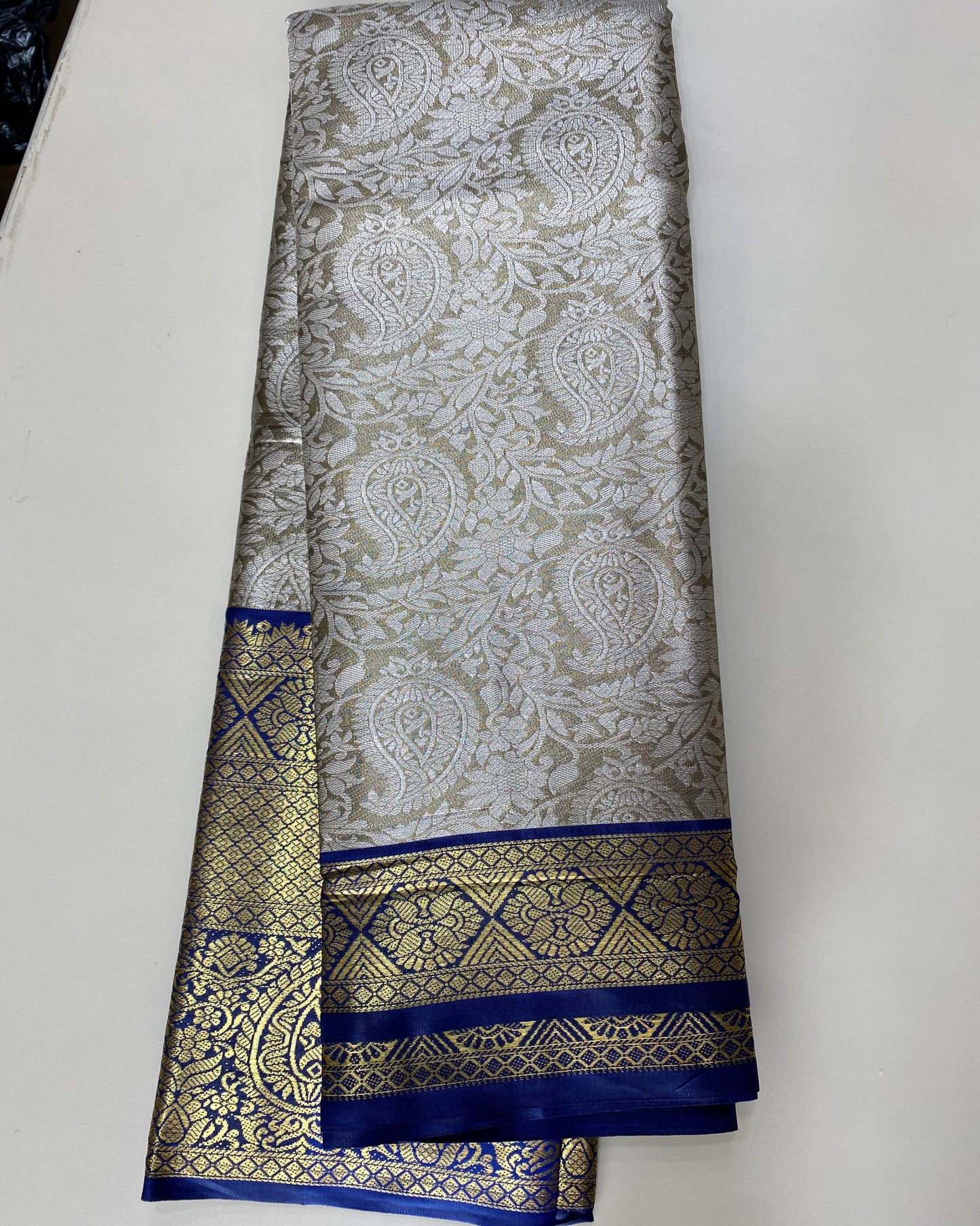 Bridal Silk Saree -Grey Aksha Trends