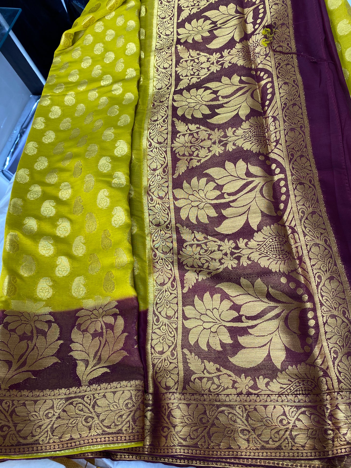Georgette silk -Yellow Aksha Trends