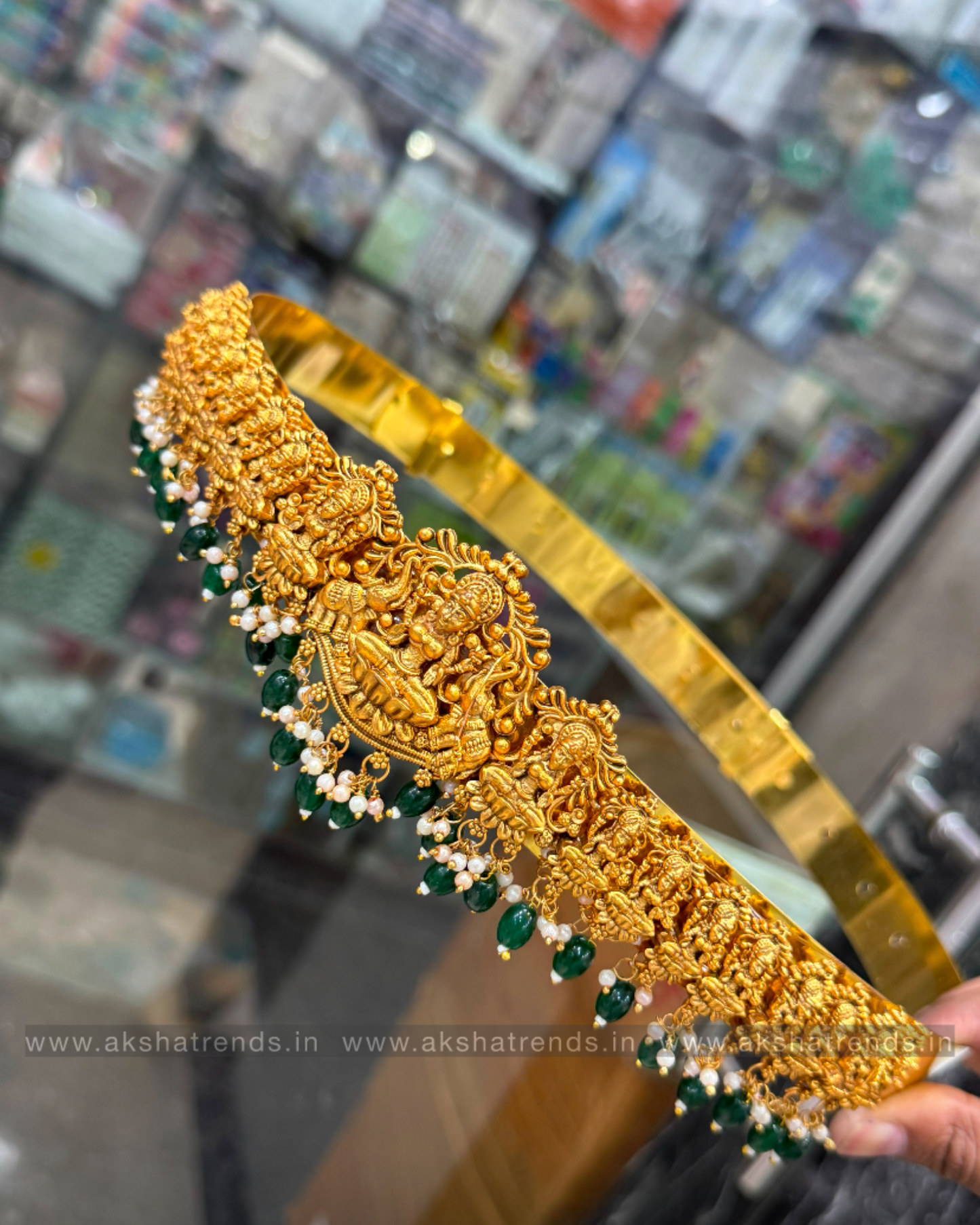 Antique lakshmi bridal hipbelt -Green Aksha Trends