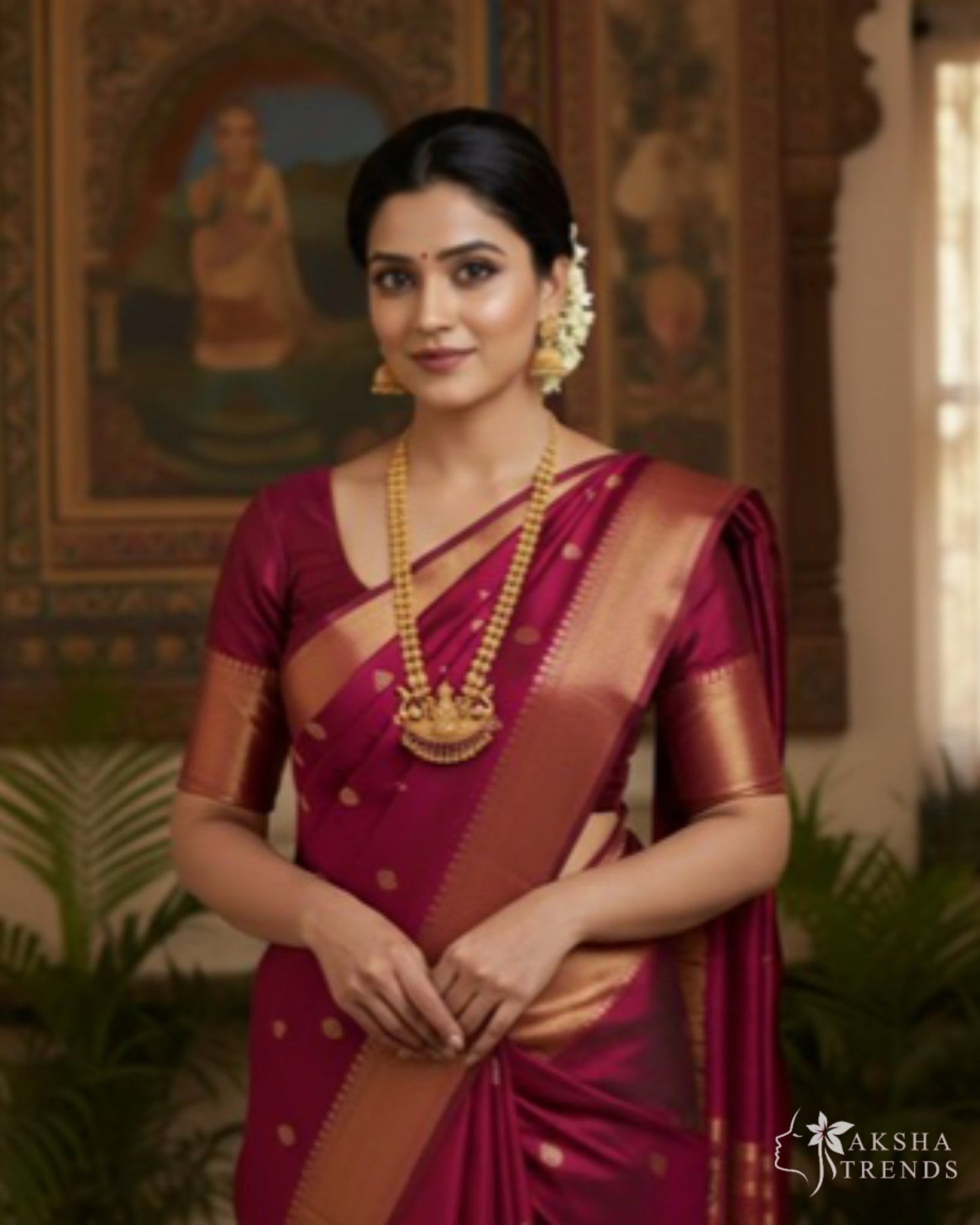 Lakshmi pendant haram Aksha Trends