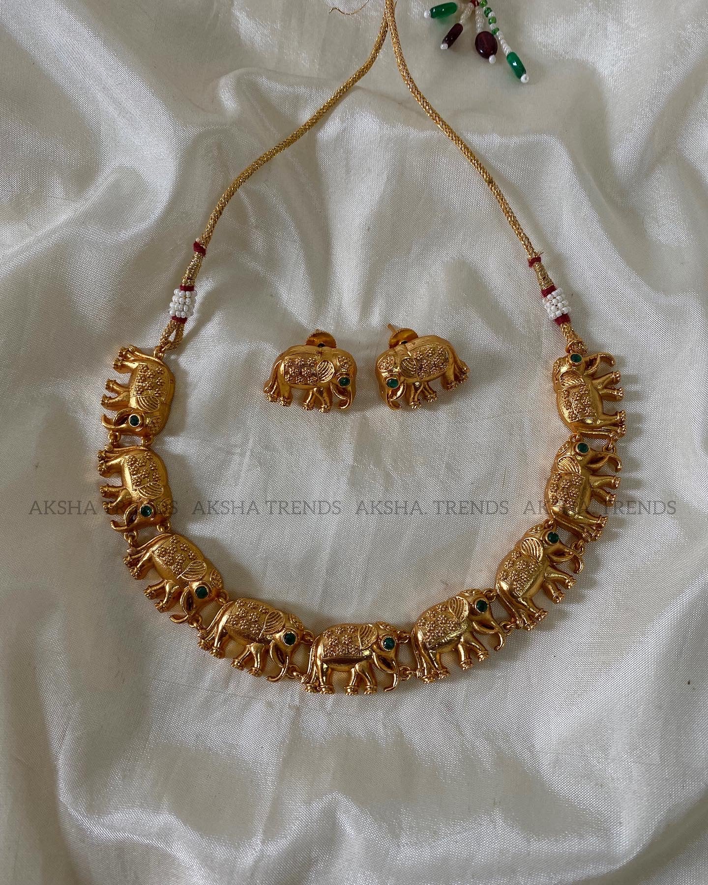 Elephant golden necklace Aksha Trends