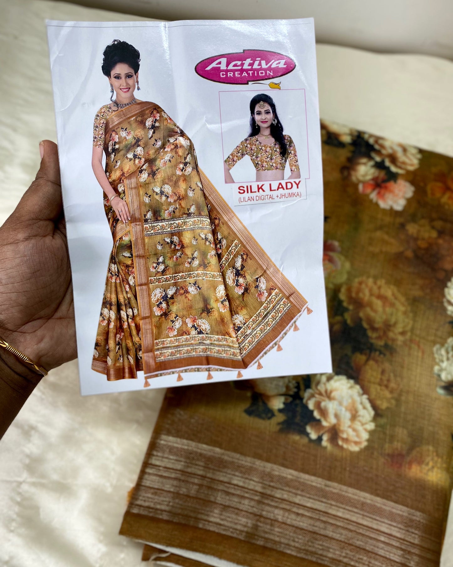 Linen cotton Saree Aksha Trends