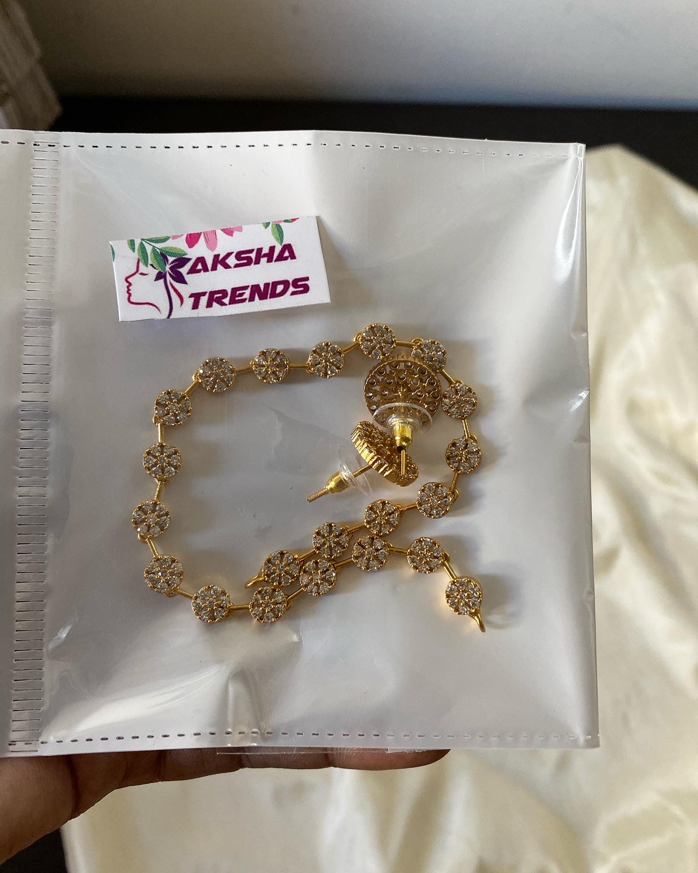 Seven stone American diamond necklace Aksha Trends