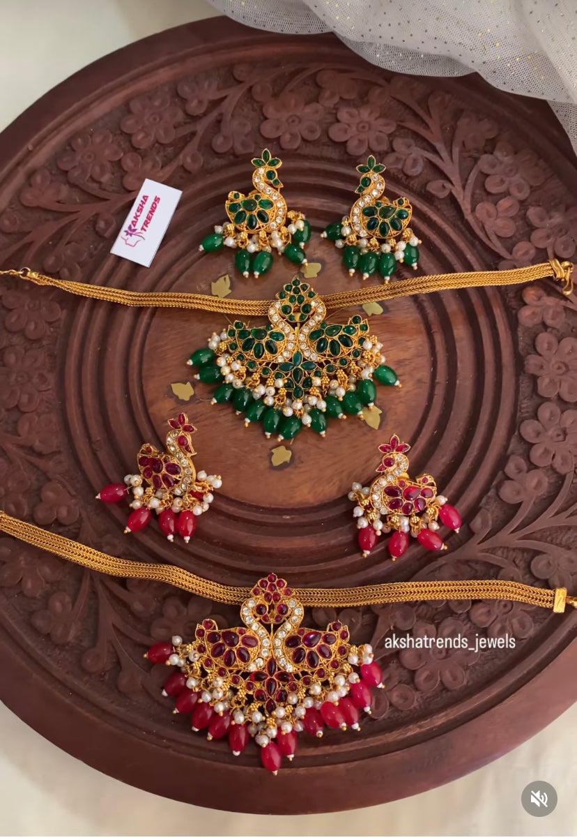 Annam mattgold choker Aksha Trends