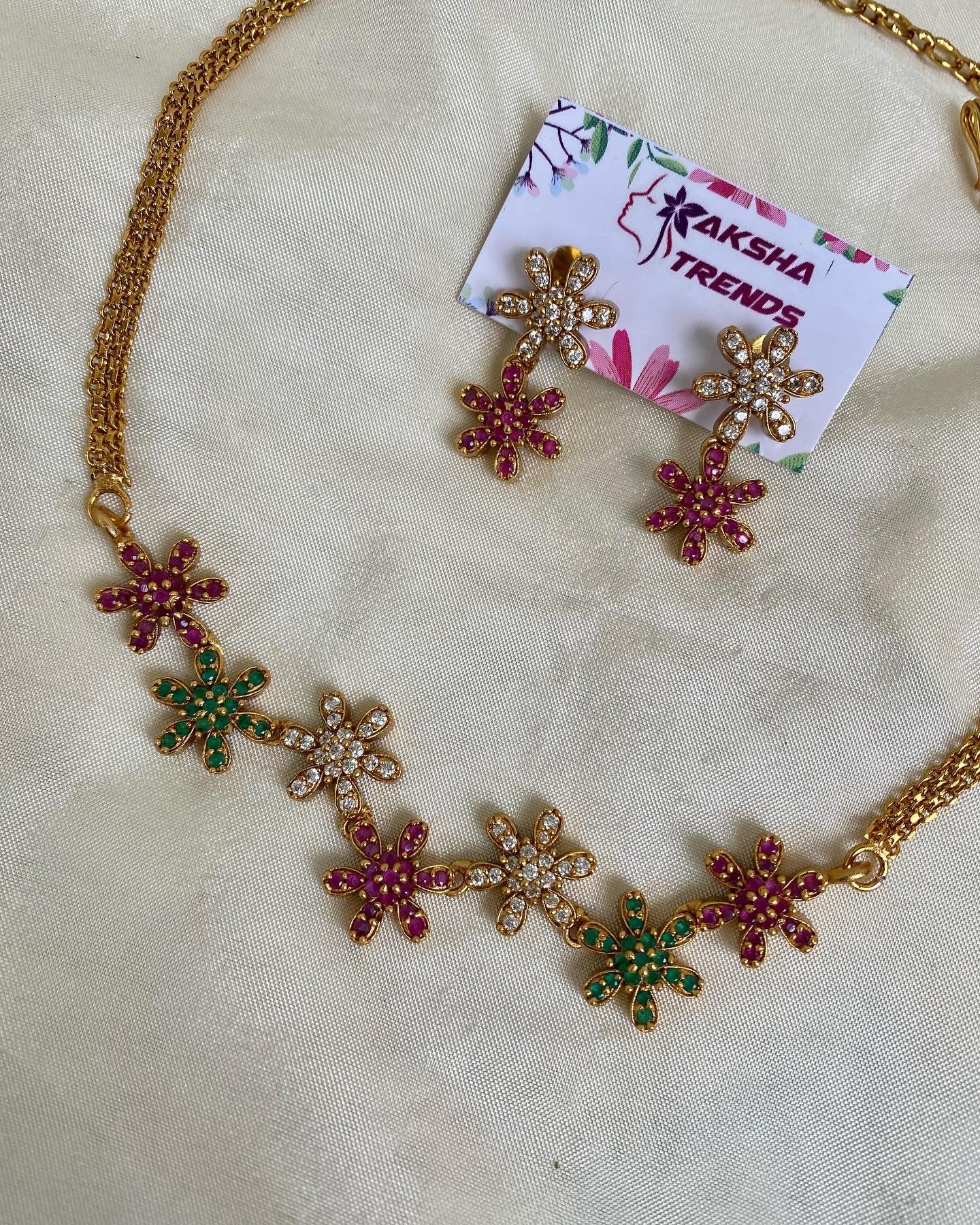 Floral partywear necklace Aksha Trends