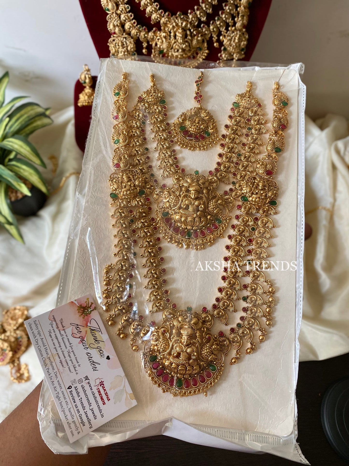 Temple golden bridal -layered design Aksha Trends
