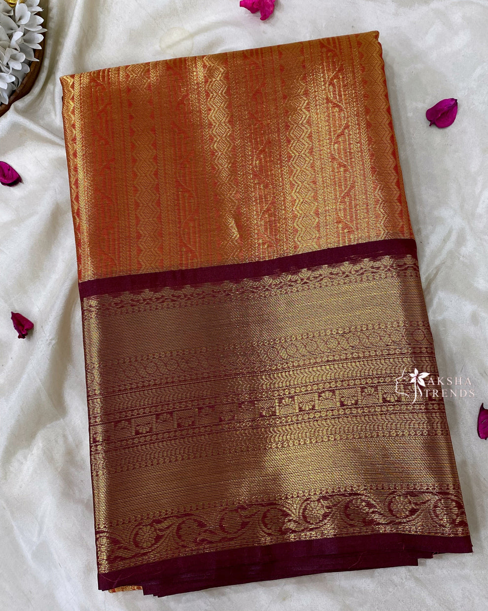 Tissue Silk Bridal Saree Aksha Trends 