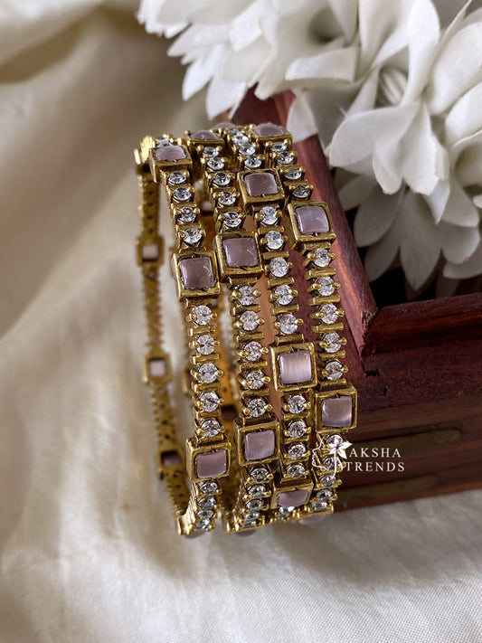 Victoria bangles -pink (4pc) Aksha Trends
