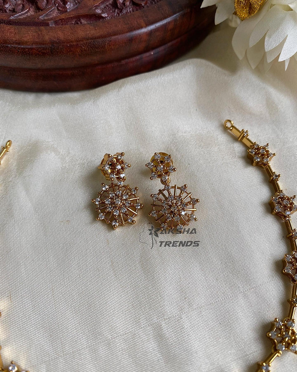 Floral Nakshatra diamond necklace Aksha Trends 