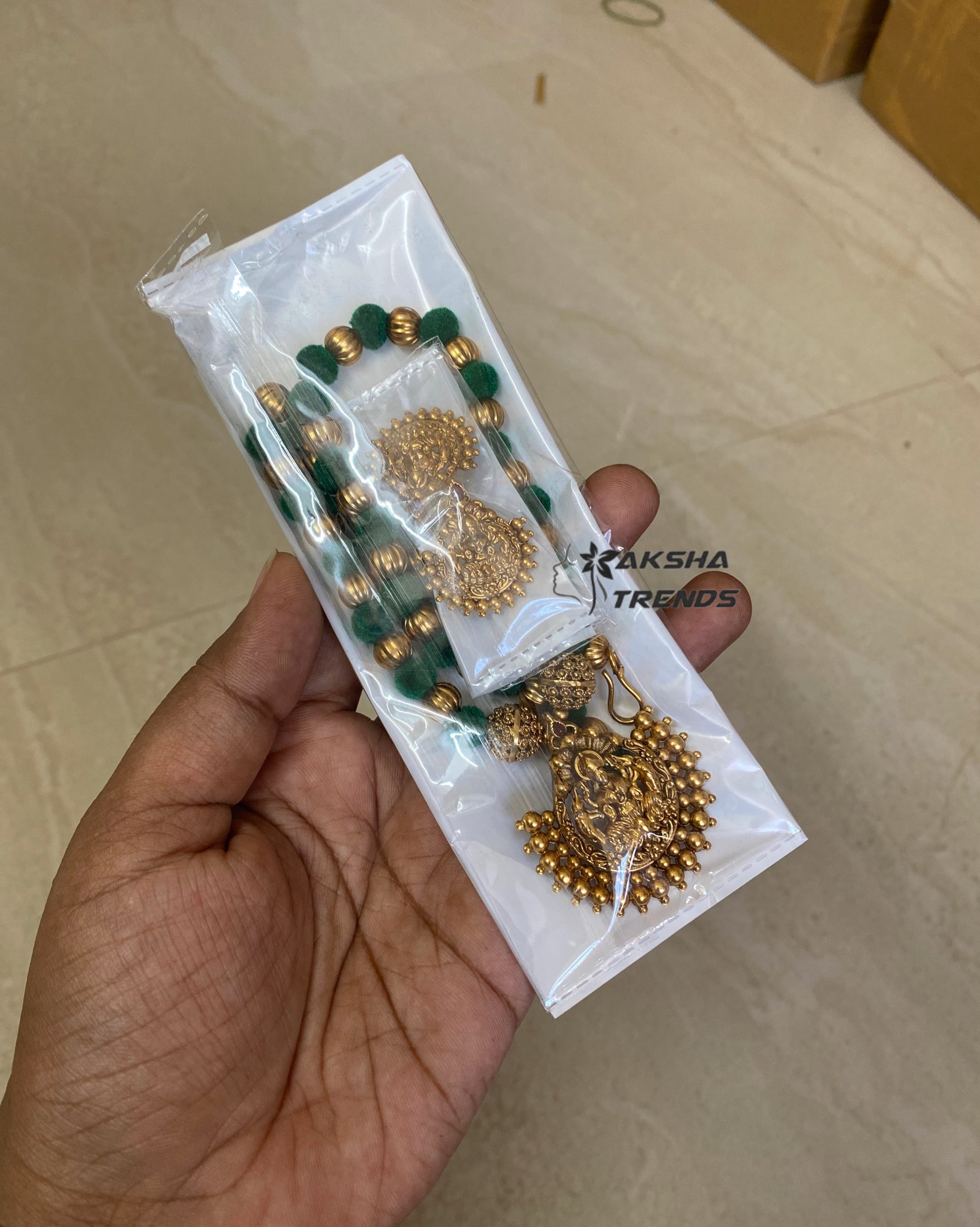 Lakshmi Attigai -velvet beads Aksha Trends