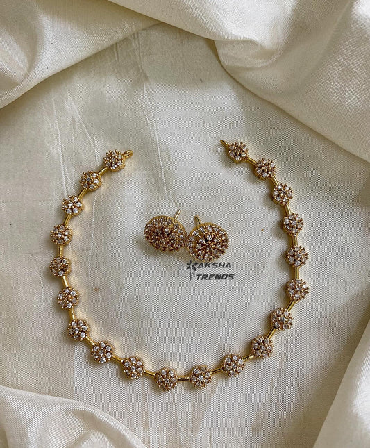 Seven stone diamond necklace Aksha Trends