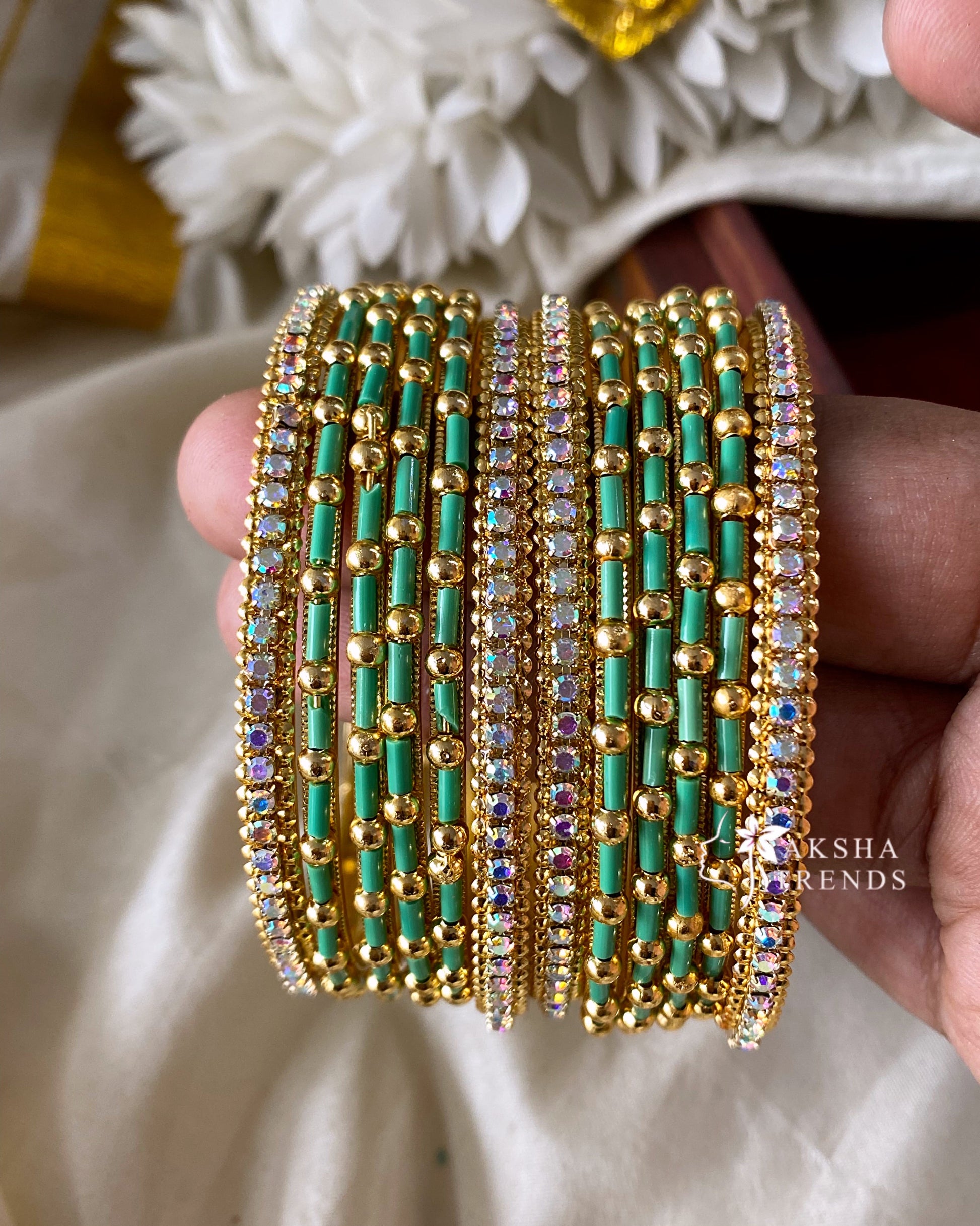 Fancy metal Bangles (12pc) Aksha Trends