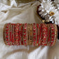 2.8 SIZE -Kundan stone Bridal Set Bangles (18pc/one colour) Aksha Trends