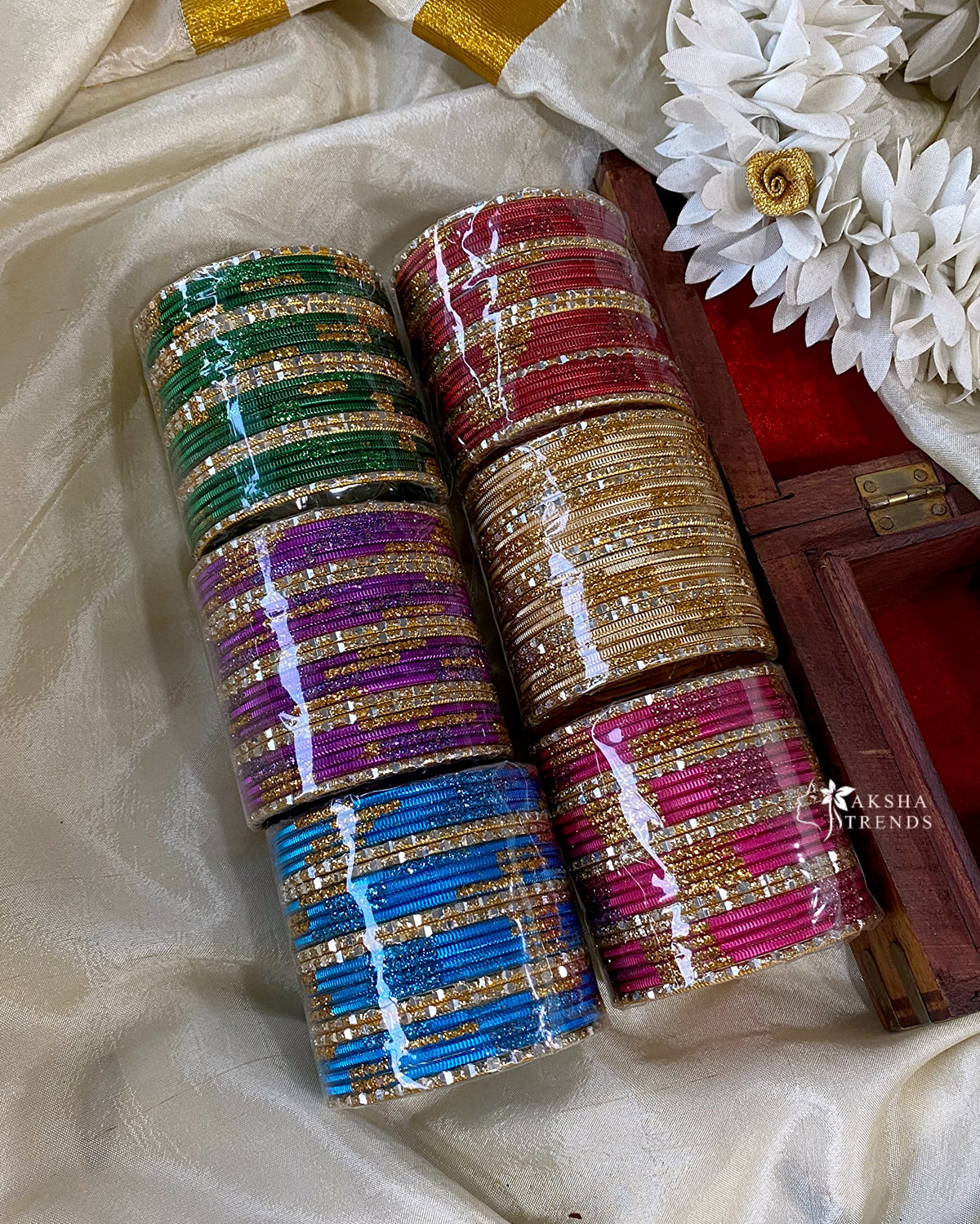 Kids Glitter fancy bangles (24pc) Aksha Trends