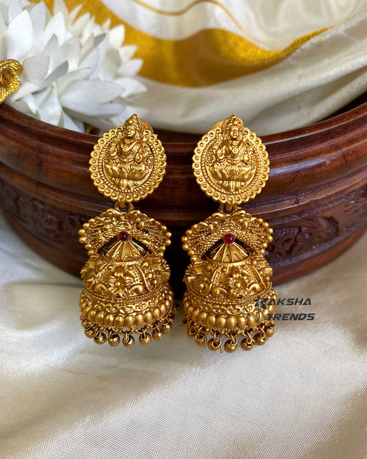 Bridal peacock Jhumkas gold bead Aksha Trends
