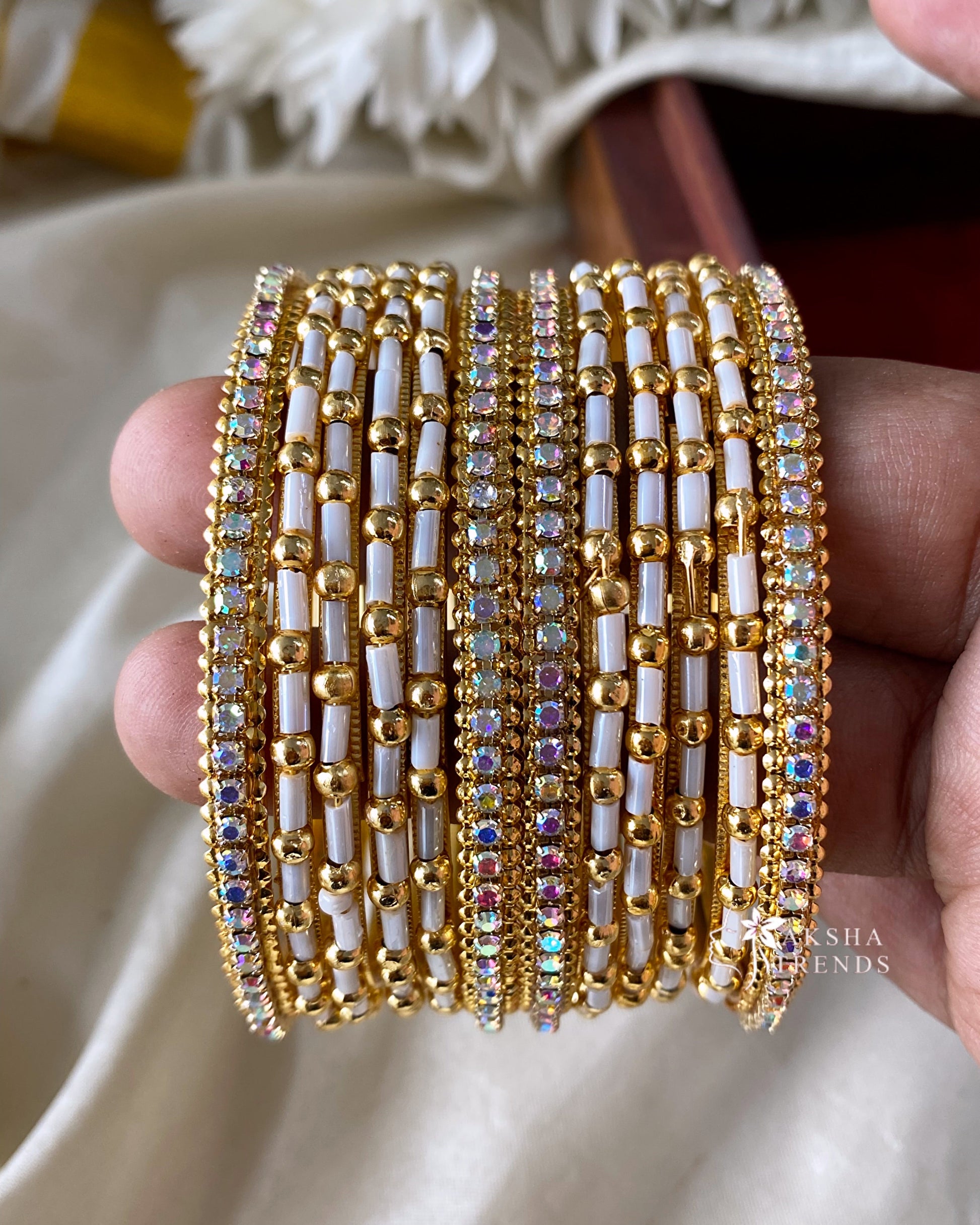 Fancy metal Bangles (12pc) Aksha Trends