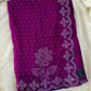 Stone work Saree -Purple Aksha Trends