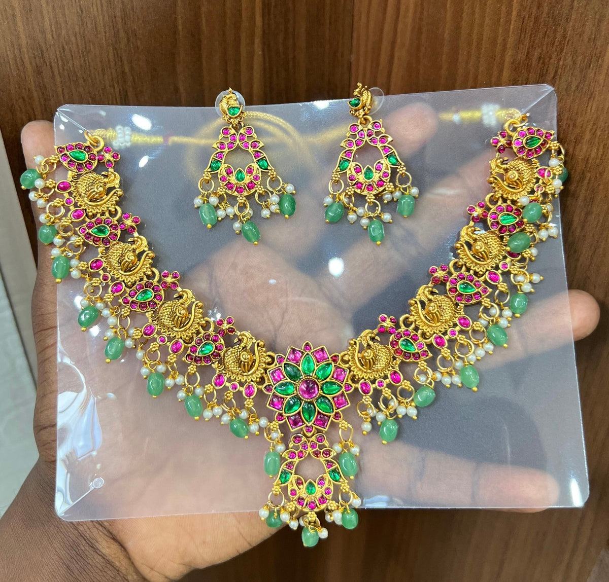 Peacock kemp bridal necklace Aksha Trends
