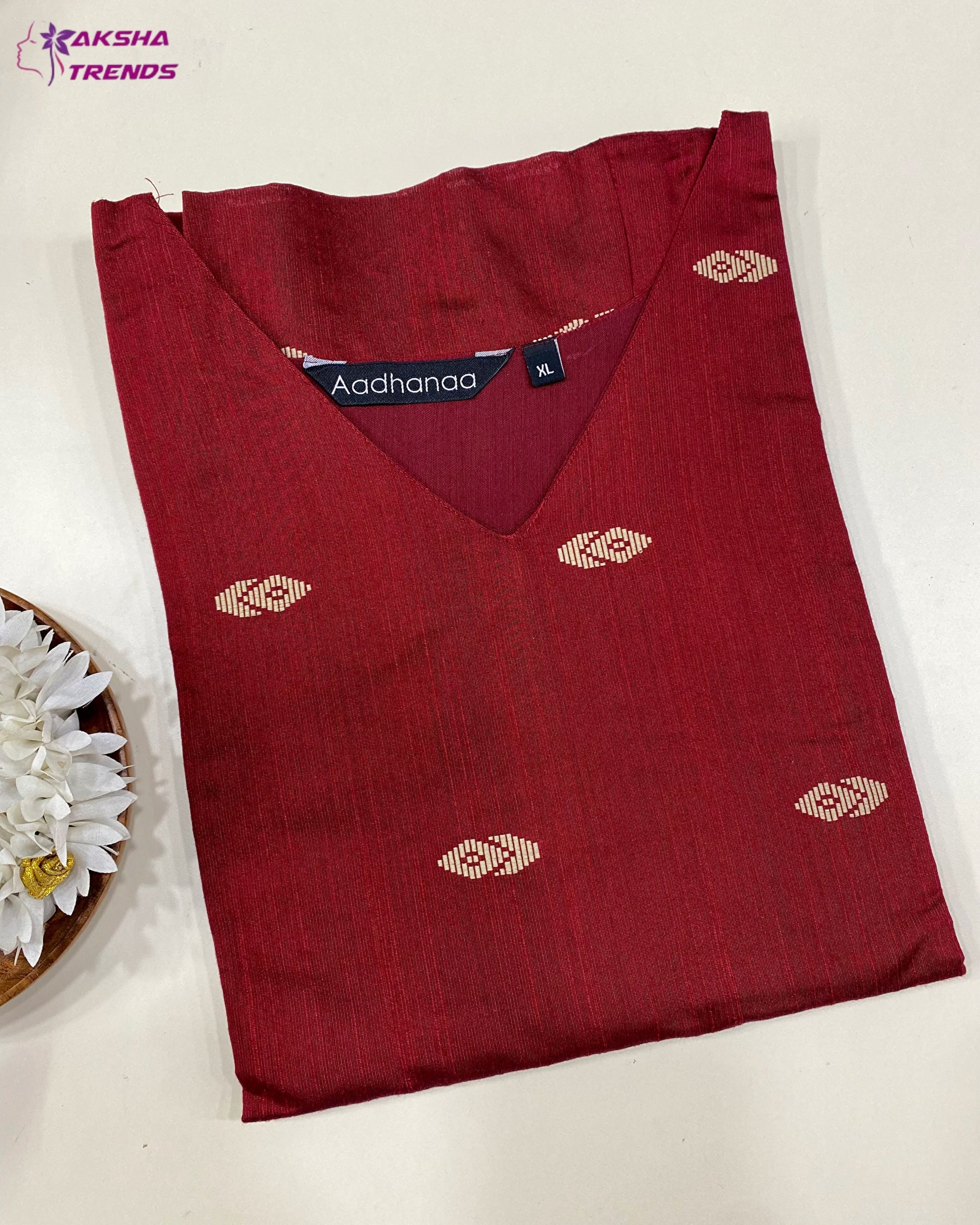 Raw Silk cotton Kurti (XL) Aksha Trends