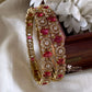 Premium AD bangles -Ruby (2pc) Aksha Trends